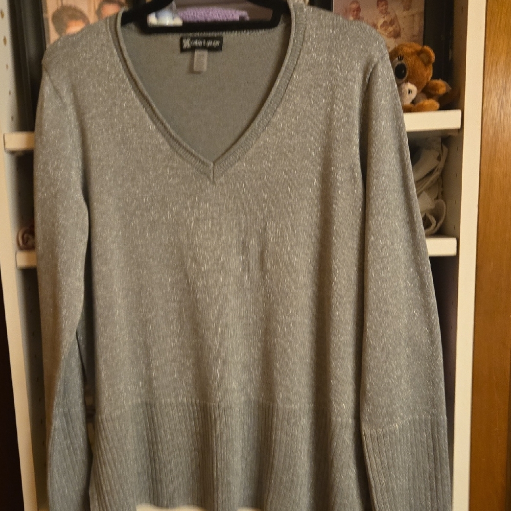 Cable & Gauge Metallic Gray Top